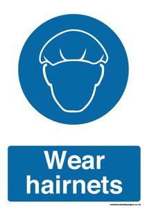 Home / ACM signs / PPE gear signs / Wear hairnets mandatory sign