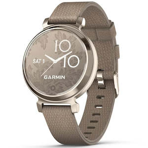 Garmin Watches: Garmin Lily 2 Classic Stylish Smartwatch Cream Gold with Coffee Nylon Band