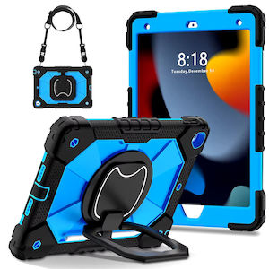 For iPad 6th Gen 9.7" Case Kids Heavy Duty Shockproof Cover - Blue - Black
