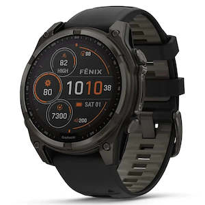 Garmin Fenix 8 47mm Solar Sapphire Carbon Grey DLC Titanium with Black/Pebble Gr&hellip;