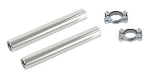 TAIL PIPE KIT, 225MM CHROME - Beetle/Ghia 1955 to 1986