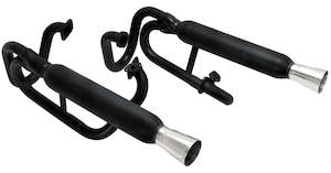 DUAL EXHAUST BLK, Buggy 1200-1600
