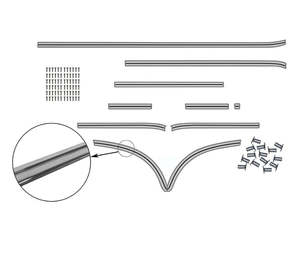 Body moulding kit, deluxe, RHD - Kombi 1950 to 1963