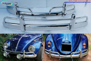 Bumper set stainless steel, USA spec Beetle 1955-72