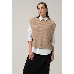 Knitwear: Outta Way Tank Latte