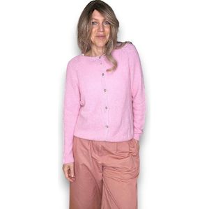 Baby alpaca blend cardi bubblegum