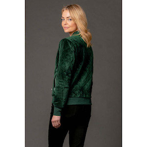 Quilted bomber green
