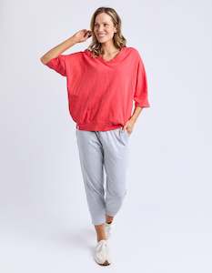 Elm Clothing: Maize V neck cayene