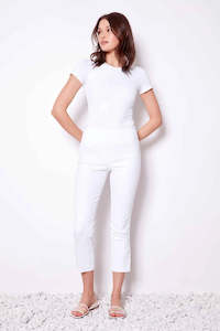 loom crop pant white
