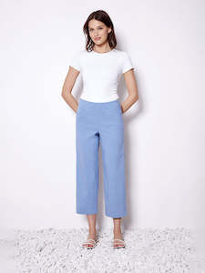 Pants: Gaucho crop pant sky