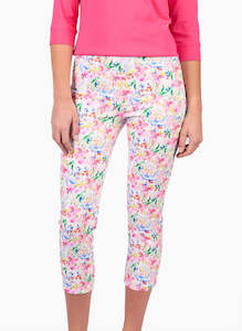 Printed skinny leg 7/8 light weight pull on porto