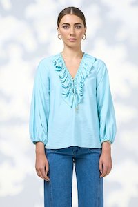 Evie blouse tiffany blue