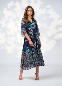 Loobies Story: La Boheme midi dress indigo multi