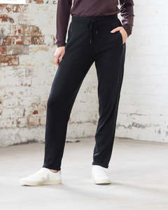 Pants: Walker Merino relaxed fit waist pant black