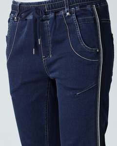 Lania Boyfriend Jean Indigo with tape