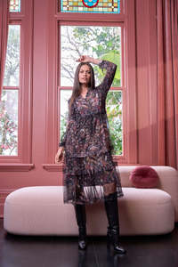 Summer Dresses: Antoinette dress black multi