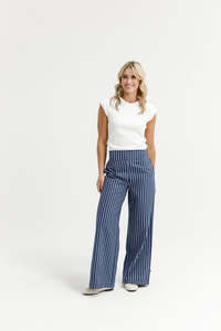 Sawyer pant Navy stripe
