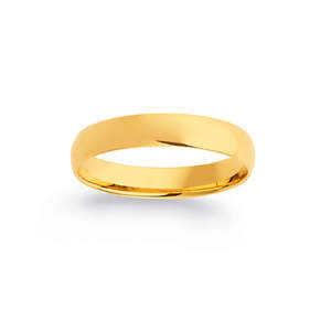 Rings: 9ct Yellow Gold 4mm Rounded Wedding Band #25479