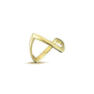 9ct Yellow Gold Plain V Ring #