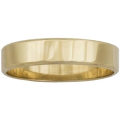 Rings: 9ct Yellow Gold Classic Flat Radius Edge Flat Fit Wedding Ring #20368