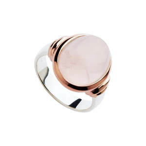 Rings: Najo Alba Two Tone Rose Quartz Ring #25144