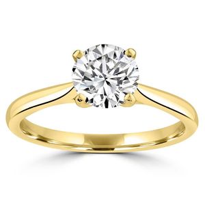 Rings: 18ct Yellow Gold 1.00ct Round lab Grown Diamond Ring #25129