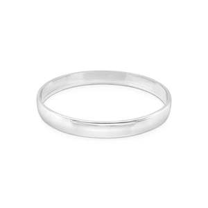 Sterling Silver Half Round Bangle #25457