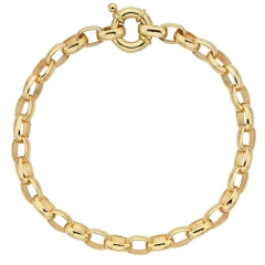 9ct Yellow Gold Smallest Oval Belcher Bracelet #20965