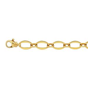 9ct Yellow Gold Long Flat Oval Fancy Bracelet #21508