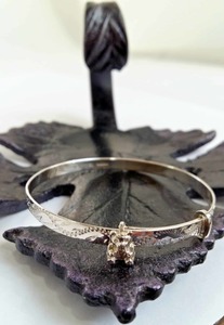 Sterling Silver Childs Expanding Bracelet with Bear #25420