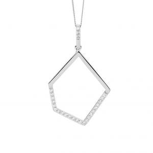 Ellani Sterling Silver Cubic Zirconia Pendant #22014