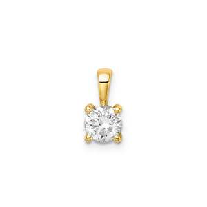 Pendants: 9ct Yellow Gold 0.75ct Lab Grown Diamond Claw Pendant #25454