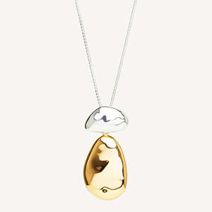 Najo Double Pebblet Two Tone Pendant #25140