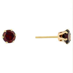 9ct Yellow Gold 5mm Garnet Studs #24825