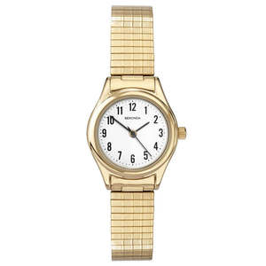 Watches: Sekonda Ladies Classic Gold Colour Expander White Faced Watch #