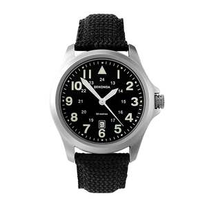 Watches: Sekonda Gents Black Strap Canvas Watch #25334