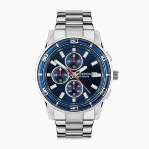 Sekonda Midnight Chronograph Men’s Watch | Silver Alloy Case & Stainless Steel&hellip;