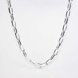 Sterling Silver Diamond Cut Oval Fancy Link Chain #25396