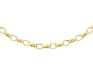 9ct Yellow Gold Hollow Oval Belcher Chain 45cm #24930