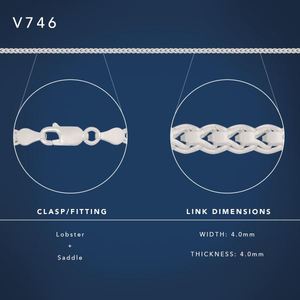 Chains: Sterling Silver 4.0mm Milanaise Chain 50cm #