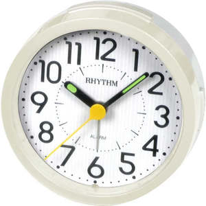 Clocks: Rhythm Alarm Clock Super Silent - White # 25494