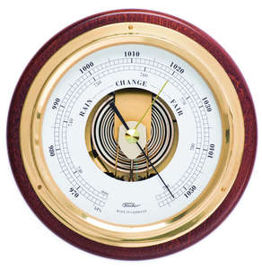 Fischer Brass Mahogany Barometer #19342