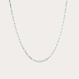 Sterling Silver Silver Small Paperclip Chain Anklet#
