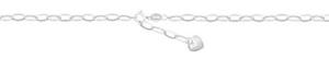 Anklets: Sterling Silver Oval Belcher Anklet with Ball Drop #25267