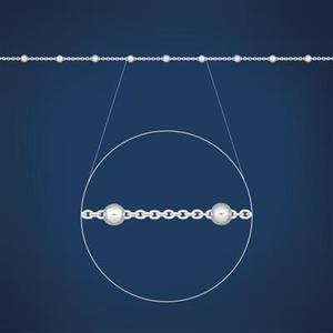 Sterling Silver Anklet Cable and Ball Chain #25395