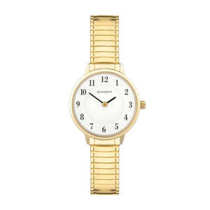Watches: Sekonda Womens Gold Stainless Steel Classic White Dial Watch 28mm #25613