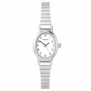 Sekonda Womens Silver Stainless Steel White Dial Watch 21mm #25601