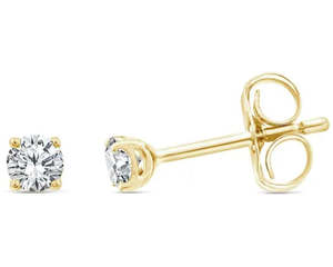 9ct Yellow Gold 0.25ct Round 4 Claw Studs #25632