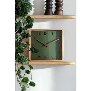 Karlsson Nervadura Square Clock - Dark Green #25674