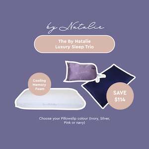 Luxury Sleep Trio: Cooling Memory Foam Pillow, Silk Pillowslip + Microfiber Topper